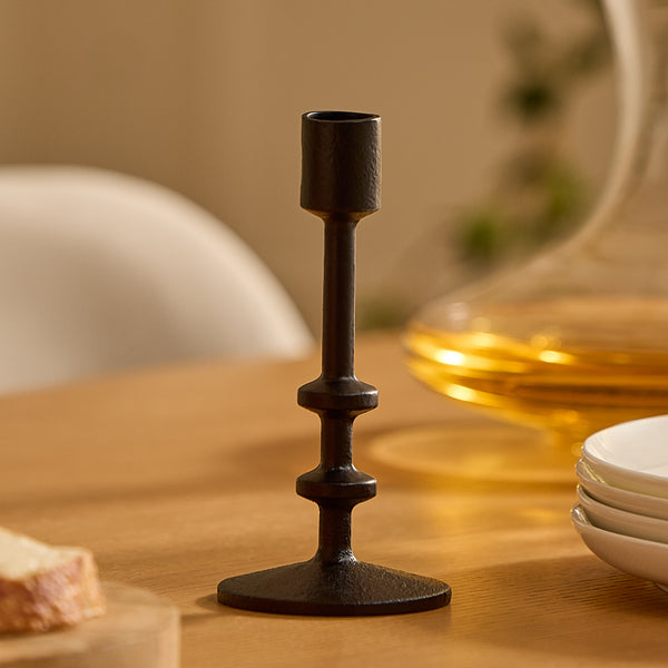 Luminara Black Wrought Iron Modern Taper Holders
