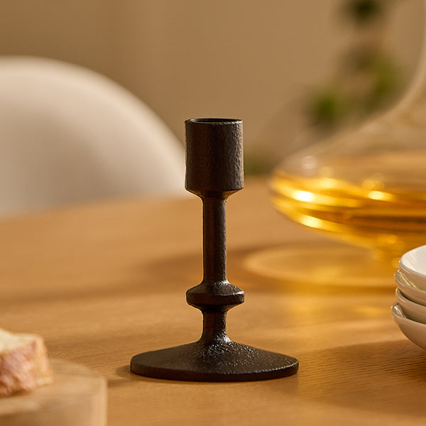 luminara Black Wrought Iron Modern Taper Holders