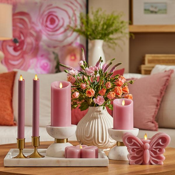 Luminara Blooming Mauve Flameless Candle Butterfly