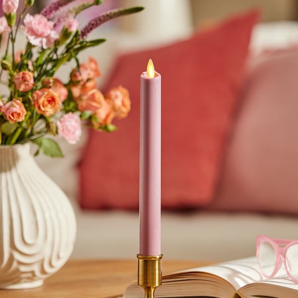 luminara Blooming Mauve Flameless Candle Taper