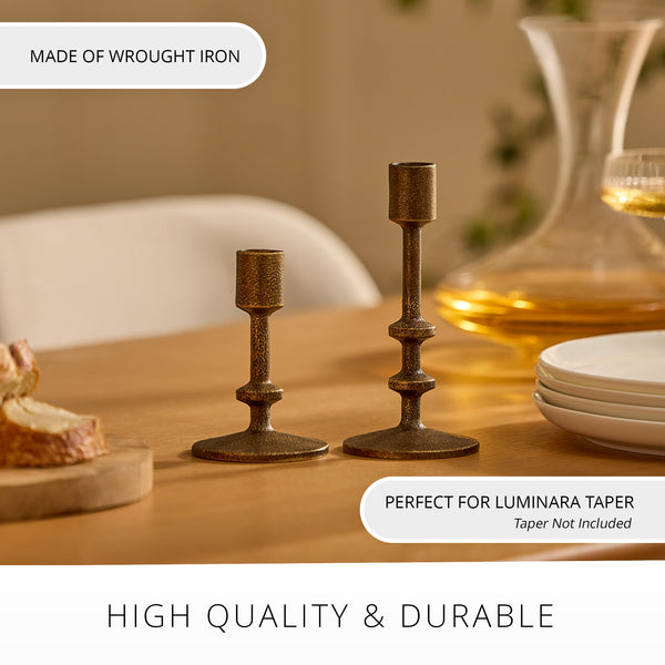 Luminara Brass Wrought Iron Modern Taper Holders