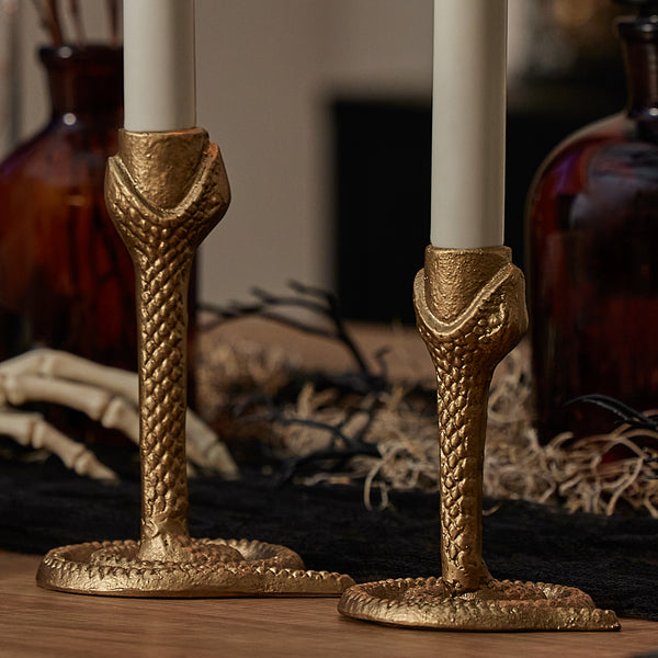 Luminara Brass Wrought Iron Snake Taper Holder