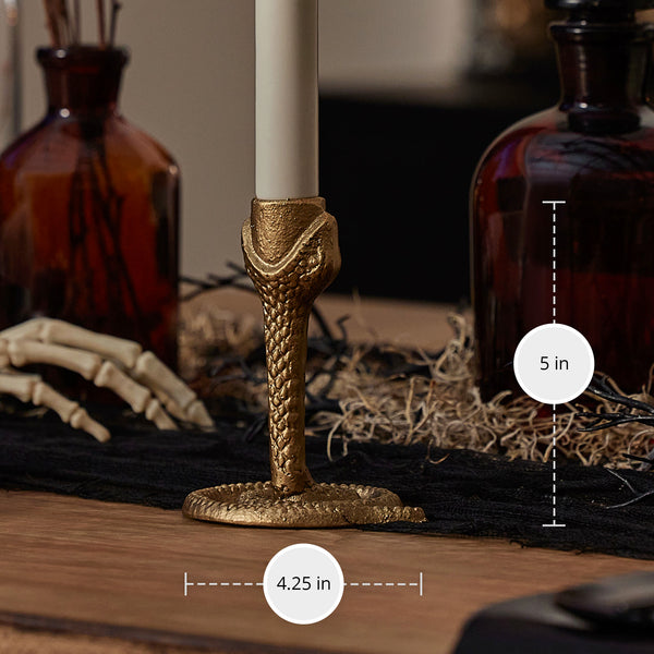 Luminara Brass Wrought Iron Snake Taper Holder