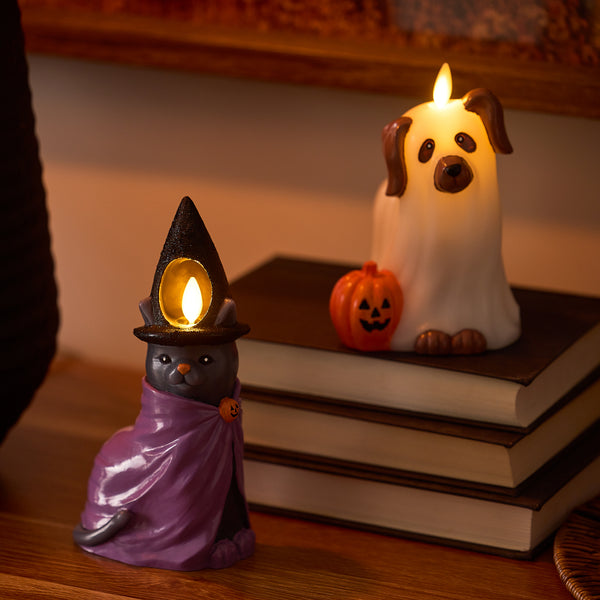 Luminara Bright White Flameless Candle Ghost Dog