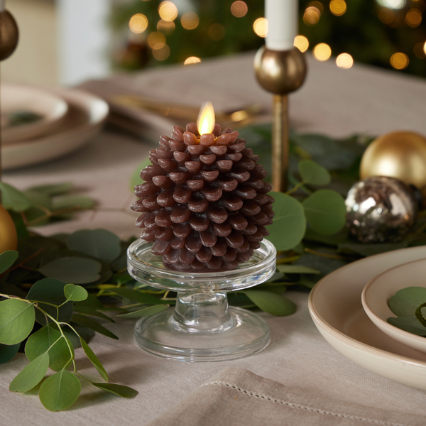 luminara Brown Flameless Candle Pinecone
