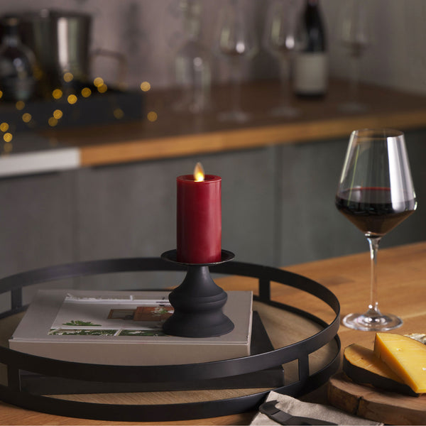 luminara Burgundy Flameless Candle Slim Pillar luminara Burgundy Flameless Candle Slim Pillar