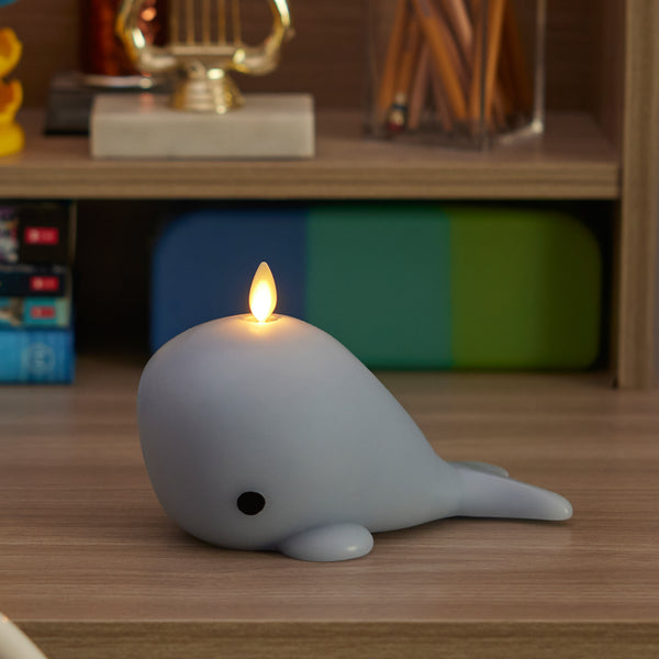 Luminara Celestial Blue Flameless Candle Whale