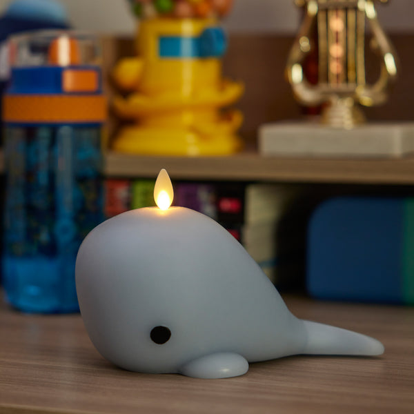 luminara Celestial Blue Flameless Candle Whale