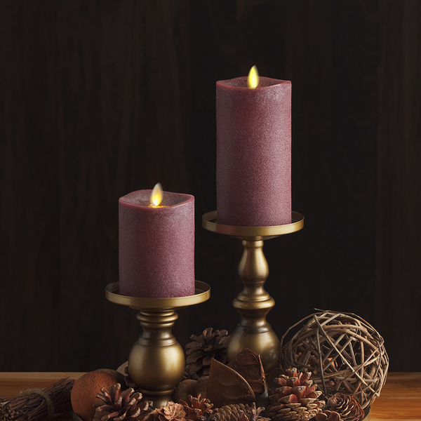Luminara Chalky Raisin Flameless Candle Pillar