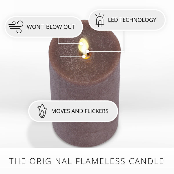 Luminara Chalky Raisin Flameless Candle Pillar