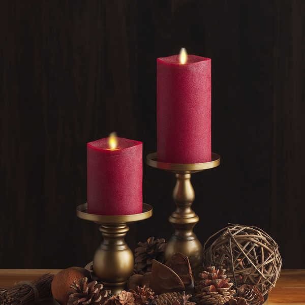 Luminara Chalky Red Flameless Candle Pillar