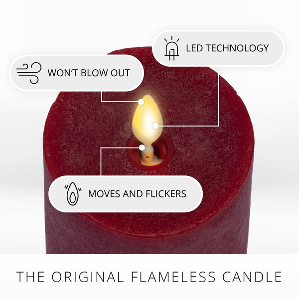 Luminara Chalky Red Flameless Candle Pillar