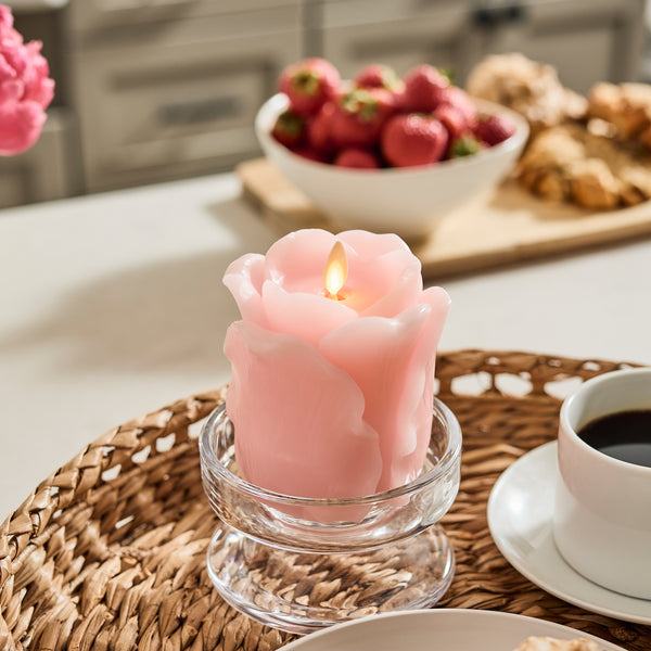 Luminara Crystal Rose Flameless Candle Rose Bud