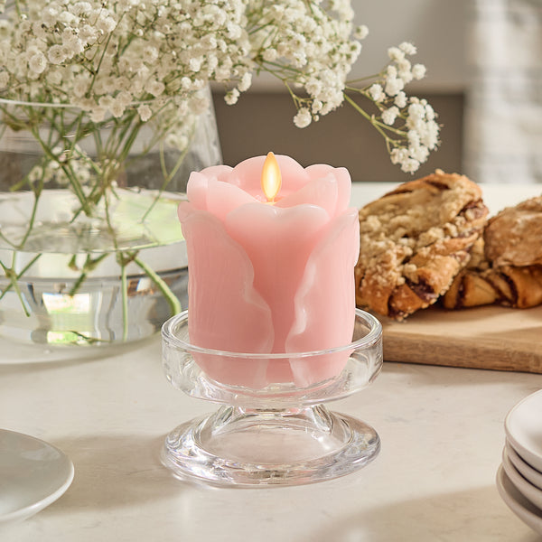 luminara Crystal Rose Flameless Candle Rose Bud