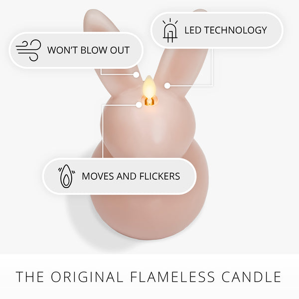 Luminara Dusky Rose Flameless Candle Bunny