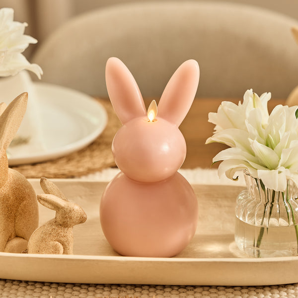 luminara Dusky Rose Flameless Candle Bunny