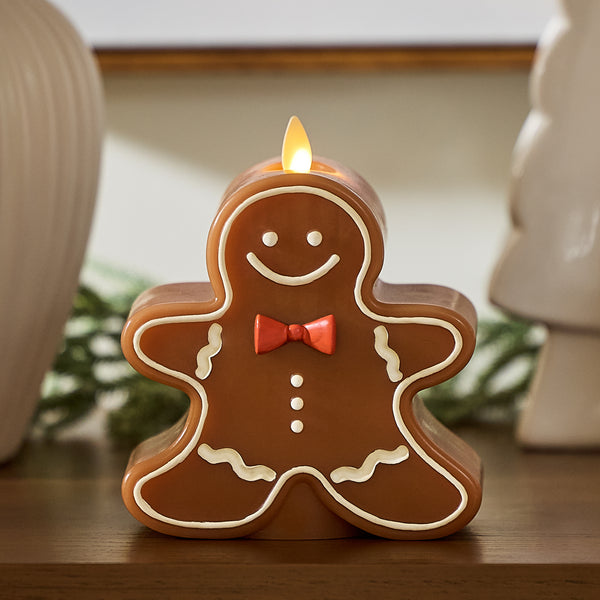 luminara Gingerbread Boy Flameless Candle