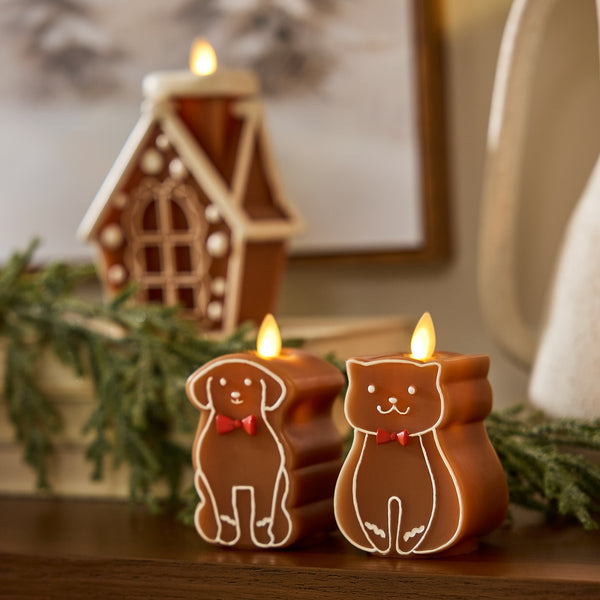 Luminara Gingerbread Dog Flameless Candle