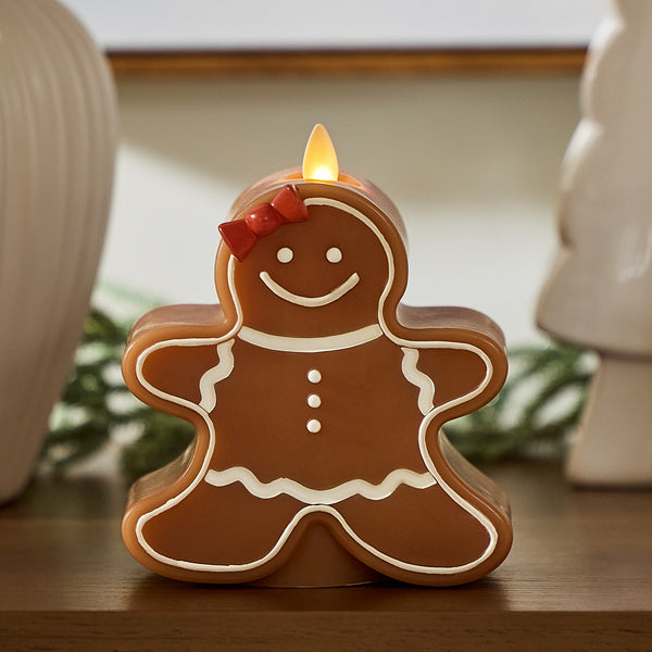 luminara Gingerbread Girl Flameless Candle