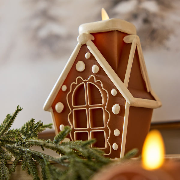 Luminara Gingerbread House Flameless Candle