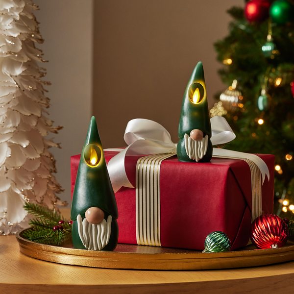 Luminara Green Flameless Candle Gnome