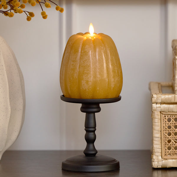 luminara Harvest Gold Flameless Candle Pumpkin