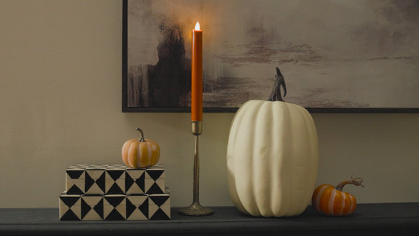 Luminara Harvest Pumpkin Flameless Candle Taper