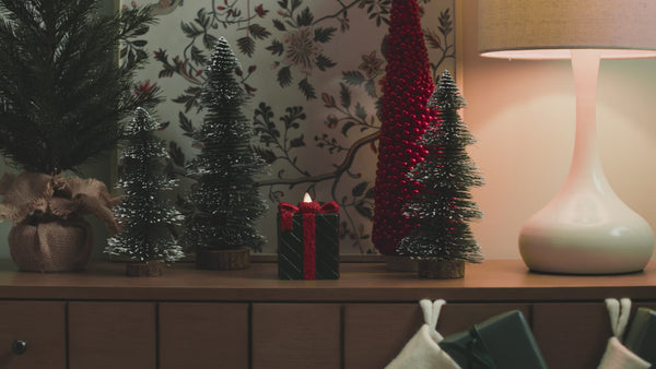 Luminara Holiday Green Flameless Candle Gift Box