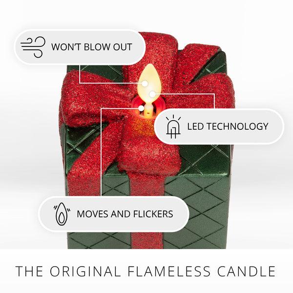 Luminara Holiday Green Flameless Candle Gift Box