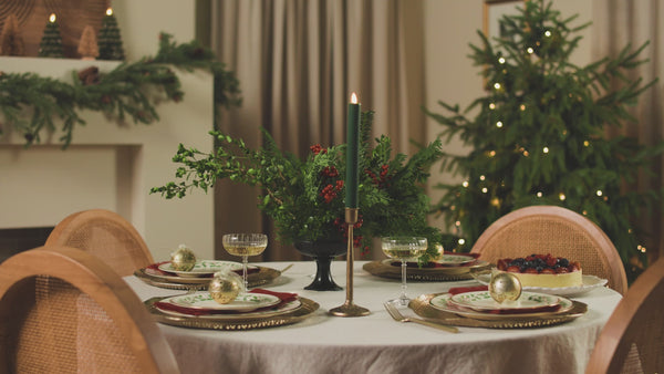 Luminara Holiday Green Flameless Candle Taper