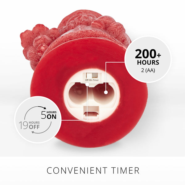 Luminara Holiday Red Chalky Flameless Candle Santa