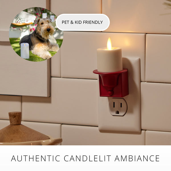 Luminara Holiday Red Flameless Candle Nightlight