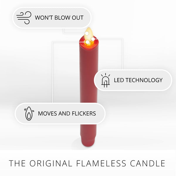 Luminara Holiday Red Flameless Candle Taper