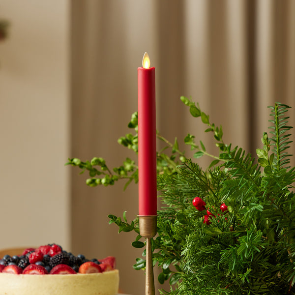 luminara Holiday Red Flameless Candle Taper