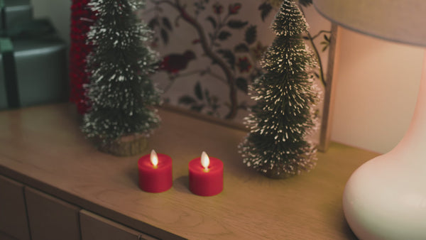 Luminara Holiday Red Flameless Candle Tealights