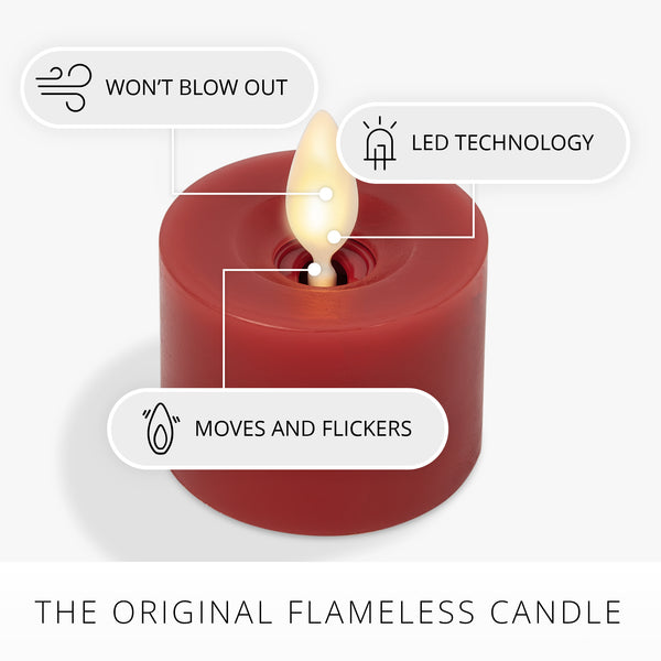 Luminara Holiday Red Flameless Candle Tealights