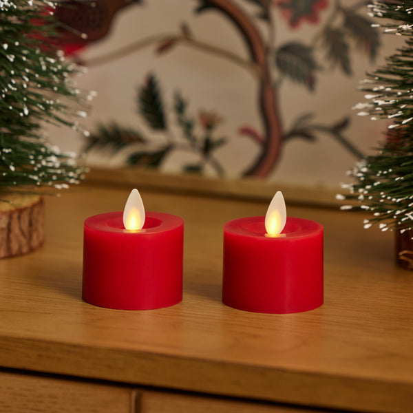 luminara Holiday Red Flameless Candle Tealights