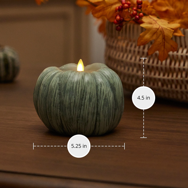 Luminara Iceberg Green Flameless Candle Pumpkin