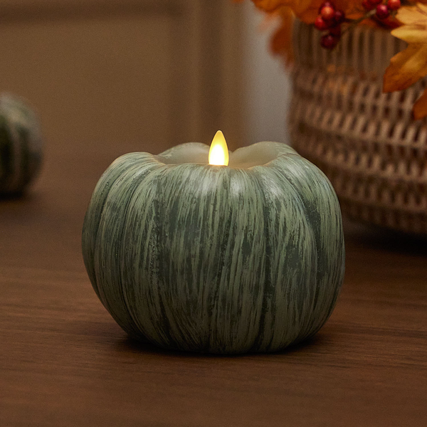 luminara Iceberg Green Flameless Candle Pumpkin