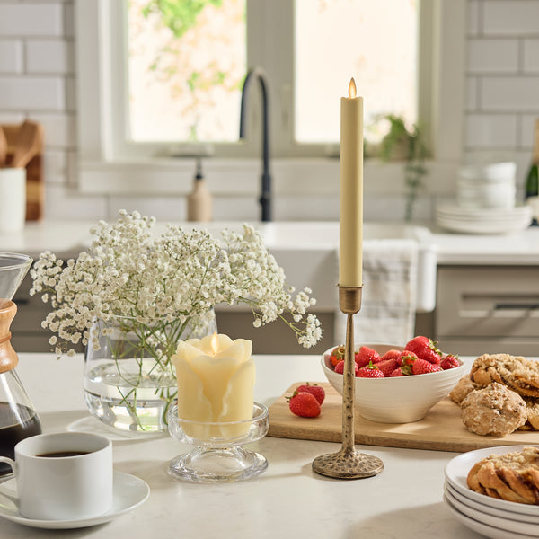 Luminara Lemon Chiffon Flameless Candle Rose Bud