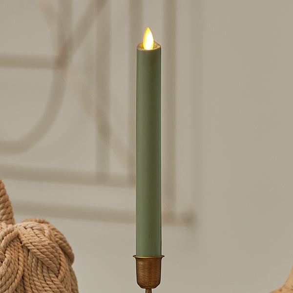 luminara Loden Green Flameless Candle Taper