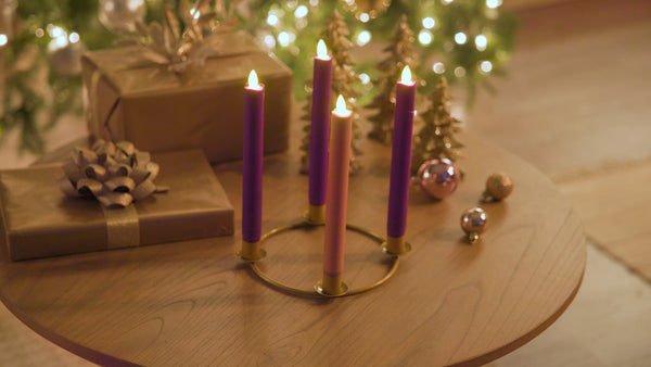 Luminara Purple Flameless Candle Tapers - Set Of 2