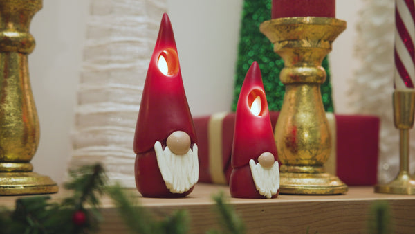 Luminara Red Flameless Candle Gnome