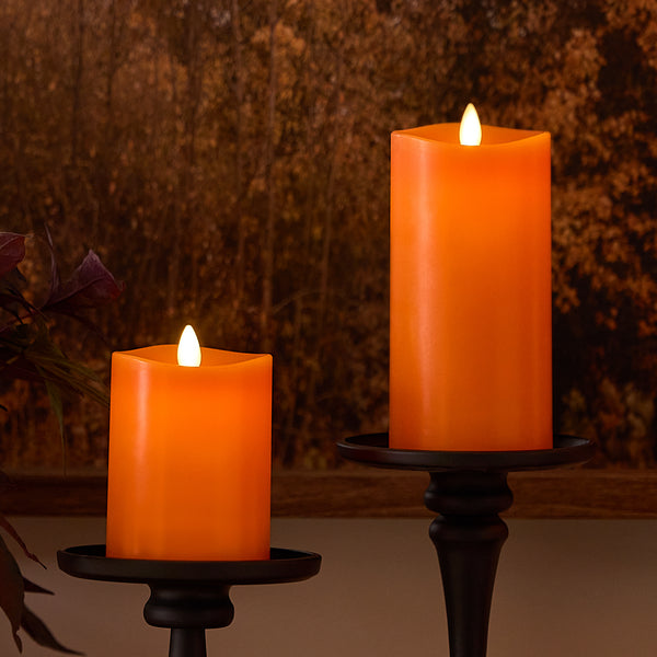 Luminara Russet Orange Flameless Candle Pillar