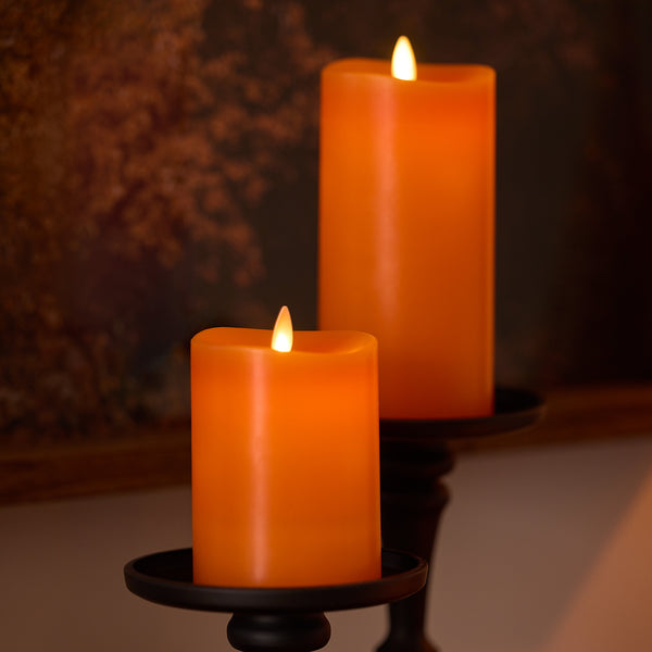 Luminara Russet Orange Flameless Candle Pillar