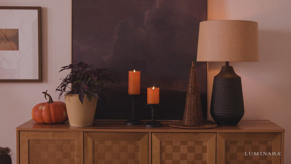 Luminara Russet Orange Flameless Candle Pillar