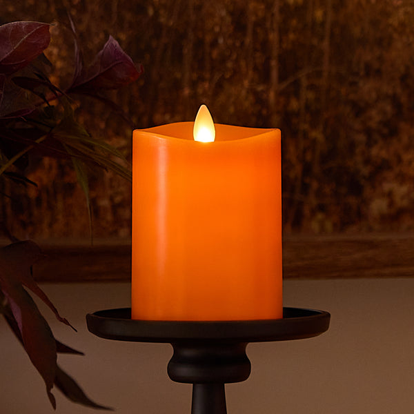 luminara Russet Orange Flameless Candle Pillar