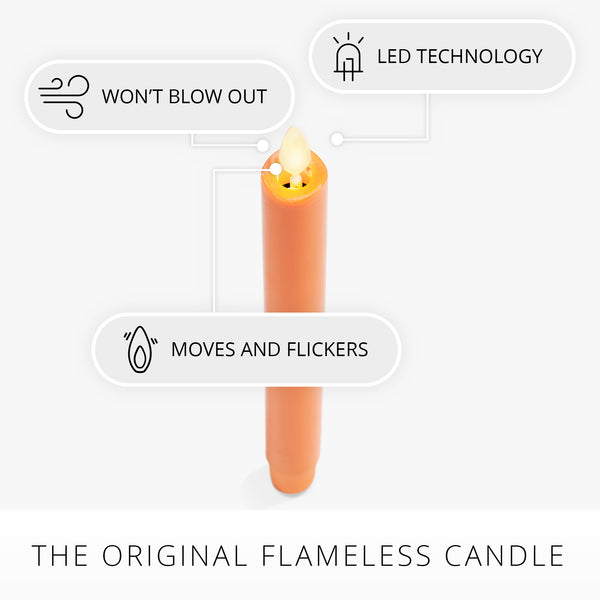Luminara Russet Orange Flameless Candle Taper
