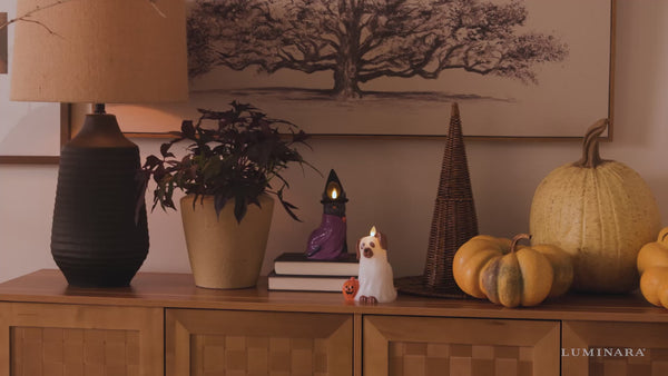 Luminara Smoky Charcoal Flameless Candle Witch Cat
