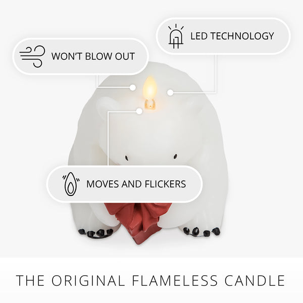 Luminara Star White Flameless Candle Polar Bear